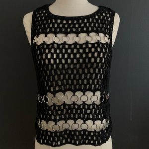 Topshop Knit Fishnet-Style Tank Top with Rings